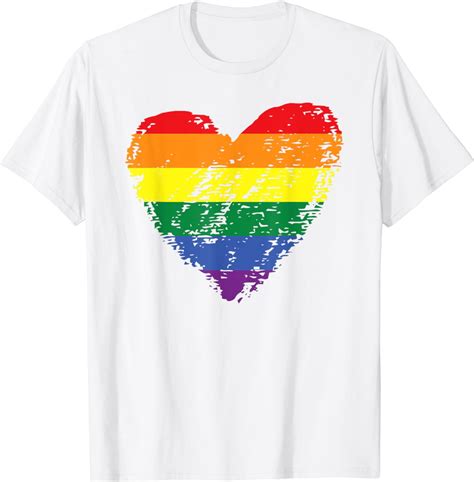 Rainbow Flag Colored Heart LGBTQ Lesbian Gay Pride Vintage T Shirt Walmart
