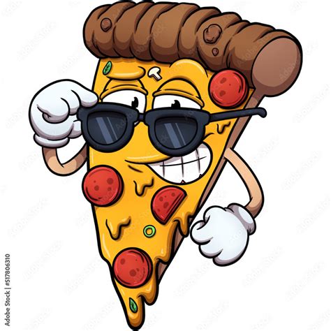 Cool cartoon pizza. Vector clip art illustration with simple gradients ...