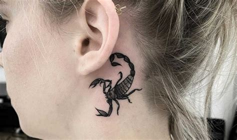 Girly Scorpion Tattoos On The Neck