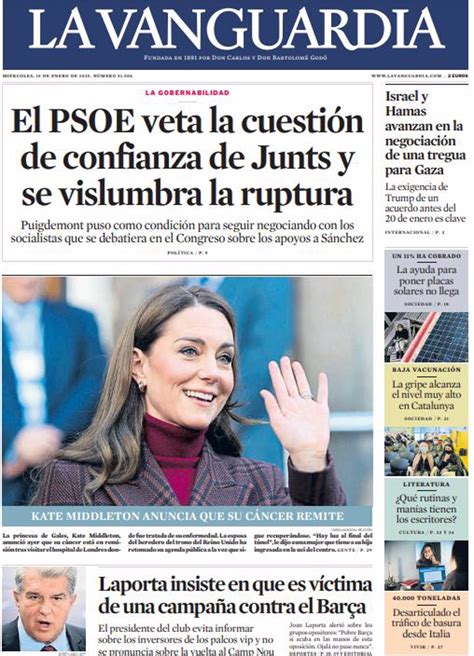 Portadas de los periódicos del miércoles 15 de enero de 2025