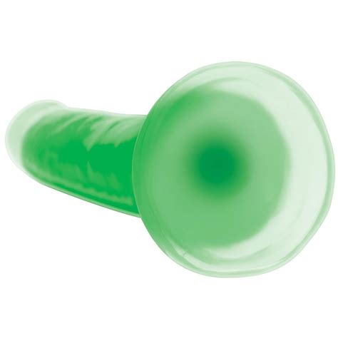 7 Inch Glow In The Dark Silicone Dildo Green The BDSM Toy Shop