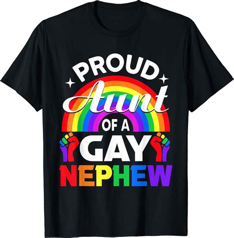 Proud Aunt Gay Nephew Pride Rainbow Flag LGBT 2021 Gift T Shirt Walmart