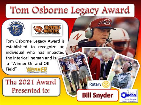 Bill Snyder 7th Legacy Winner | Outland Trophy Award Dinner