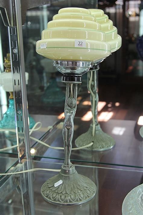 Lot Art Deco Nude Lady Lamp