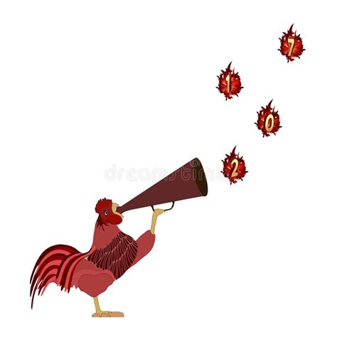 The Rooster Crowing Stock Vector Illustration Of Crowing 84556706