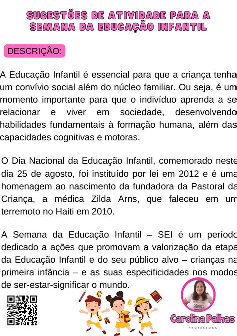 Atividades Para Semana Da Criança Educação Infantil