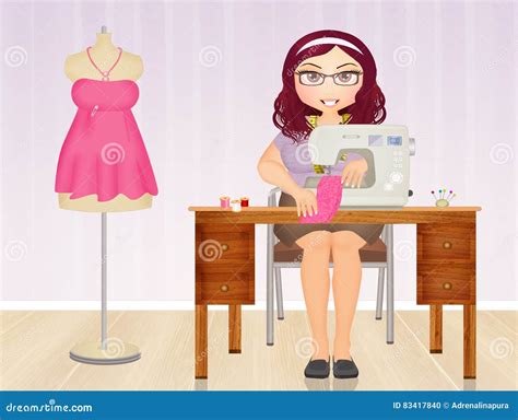 The Woman Dressmaker Stock Illustration Illustration Of Woman 83417840