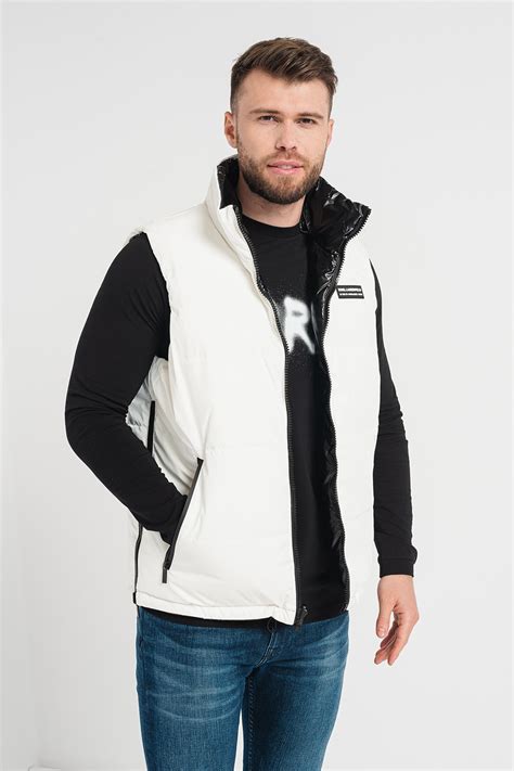 Karl Lagerfeld, Подплатен елек с двулицев дизайн, Черен, 48 - eMAG.bg