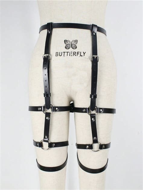 Women Sexy Leather Lingerie Body Harness Belt Suspenders Garter Belt Lingerie Bondage Leg