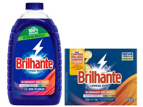 Sabão Para Lavar Roupas - Kit Sabão Líquido Lava Roupas Brilhante Limpeza - Total 3L + Sabão em ...