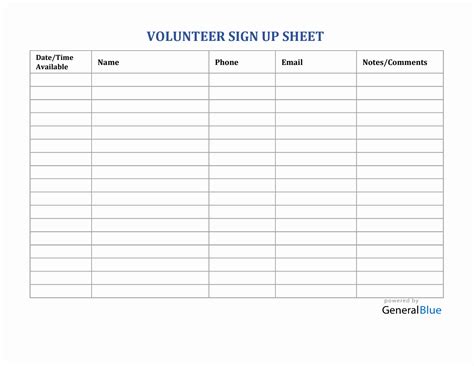 Free Excel Volunteer Templates
