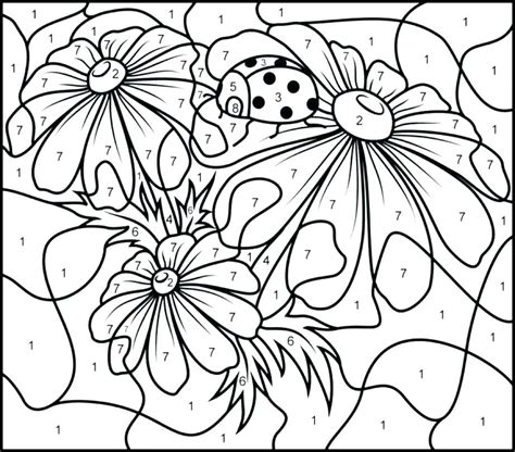 Free Printable Color By Number Coloring Pages For Adults At