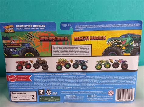 Mattel Hot Wheels Monster Truck Demolition Doubles Wrexplorer VS Mega Wrex Hobbies Toys Toys