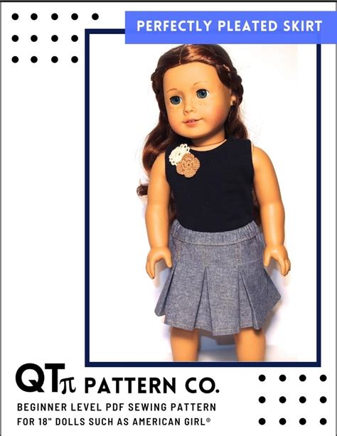 Qtπ Pattern Co Perfectly Pleated Skirt 18 Doll Clothes Pattern