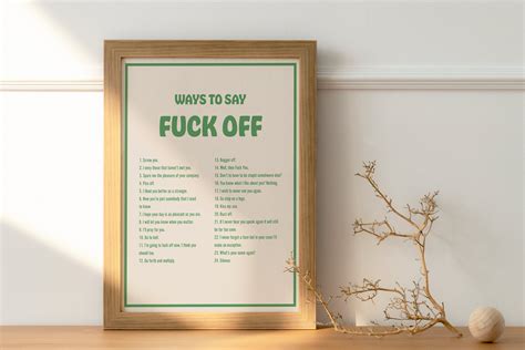 Ways To Say Fuck Off Poster Digital Print Funny Word Phrase Etsy
