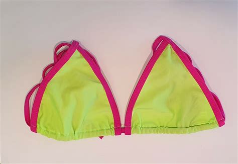 SeX Neckholder Triangel String Tanga Bikini Neonpink Neongrün GoGo S M L eBay