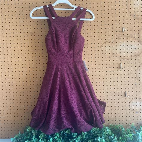 B Darlin Women S Burgundy Dress Depop