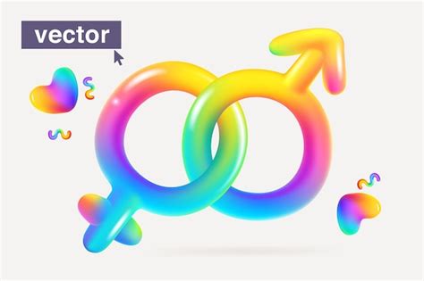 Premium Vector Female And Male Sex Intersection Symbols Gender Men