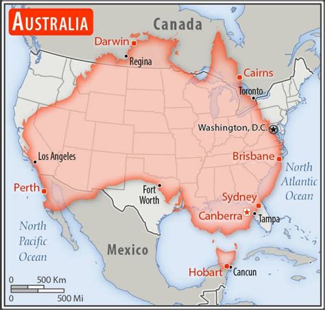 Size Comparison Between Australia And The United States R Mapporn