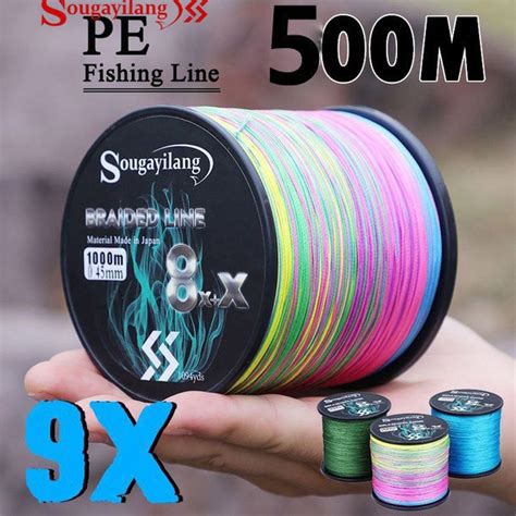 Sougayilang 300M 500M PE Fishing Line 9 Strands Braided Fishing Line