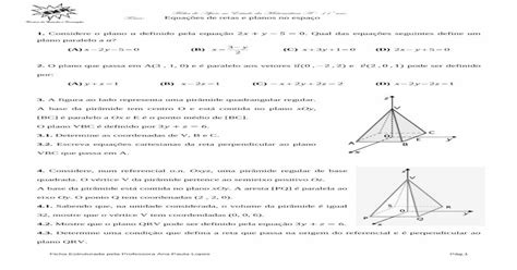 Equações de retas e planos no espaço PDF Document