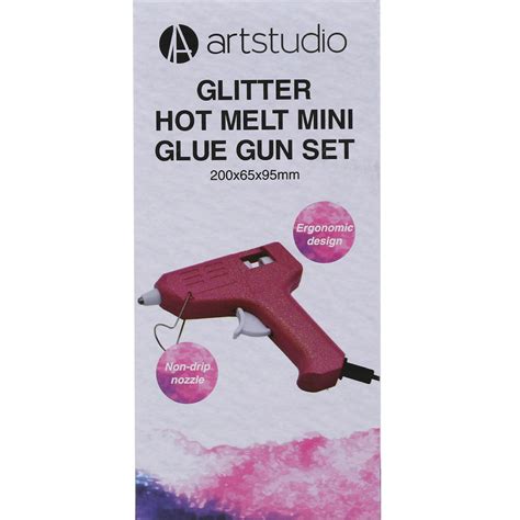 Art Studio Glitter Mini Hot Melt Glue Gun Wilko