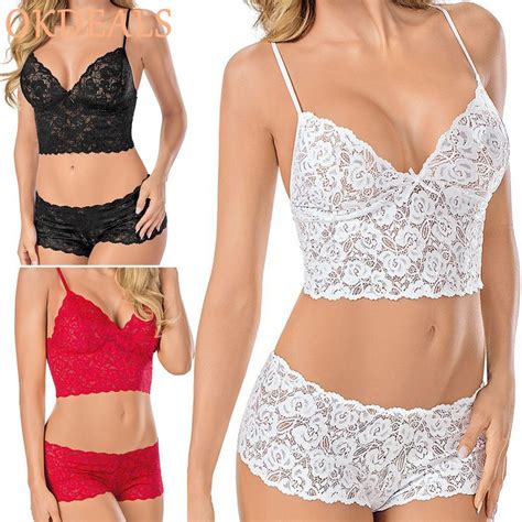 Underwear Lace Sexy Lingerie Sets Wrapped Chest Bra Panties Shopee Philippines