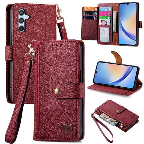 Feishell For Samsung Galaxy A35 Case RFID Blocking Wallet Case For