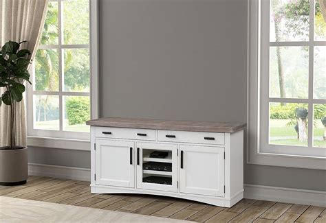 Americana Modern 63 Inch Tv Console Cotton Parker House Furniture Cart