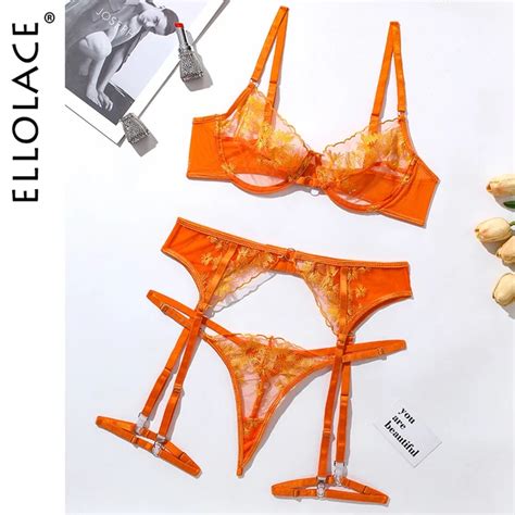 Ellolace Lace Embroidery Lingerie Sexy Transparent Underwear Erotic