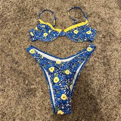 Floral Blue Bikini Bushpop