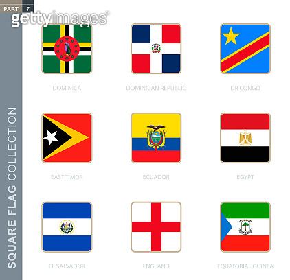 Square Flags Collection Of The World