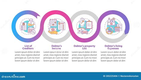 Creditor And Debtor Contract Vector Infographic Template Stock Vector