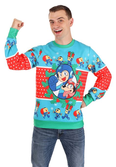 Mega Man Adult Christmas Sweater 38 Off