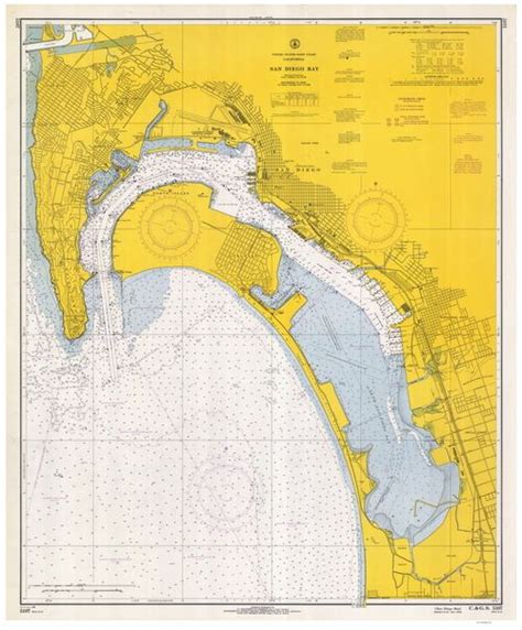 San Diego Bay 1966 Old Map Nautical Chart Pc Harbors 5107