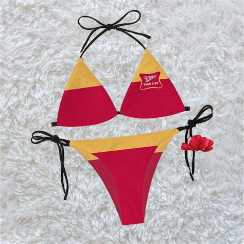 Miller High Life Triangle Beach Bikini Tw225 Hearthtops Store