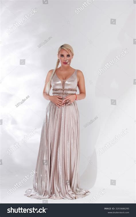 Sexy Blonde Woman Posing White Background Stock Photo Shutterstock