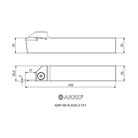 ADKT-KG-R-2525-2-T17 - EXTERNAL GROOVING TOOLHOLDERS - AKKO METAL ...