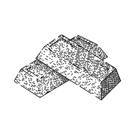Premium Vector Old Treasure Gold Bar Sketch Hand Drawn Vector