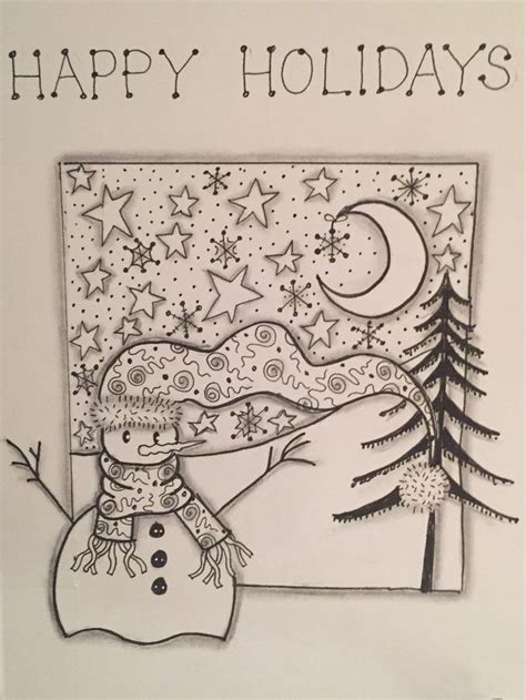 Hand drawn Christmas card | Christmas drawing, Hand drawn christmas ...