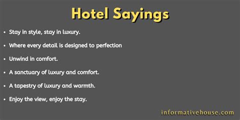 Hotel Slogans And Taglines For Every Type Of Stay Informative House