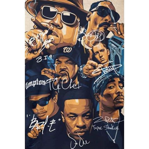 Rap Legends Notorious Big Snoop Dogg Ice Cube Eminem Tupac Signature ...