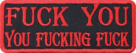 Fuck You Patch Biker Aufnäher mit Stickerei lustiger Spruch Motorradfahrer Geschenk