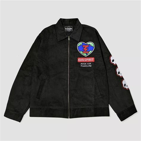 Varsity JAKCET CORDUROY ARQUITEC BLACK LOVE HATE | Grailed