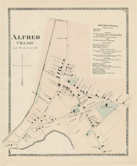 Village of ALFRED, Maine 1872 Map