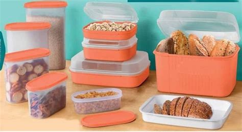 Tupperware kit 09 peças modular oval visual box tampa laranja