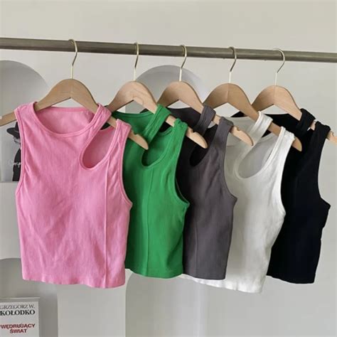 Women Tank Crop Tops Seamless Underwear Female Streetwear Hollow Tops Sexy Lingerie Sports