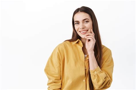 Premium Photo Image Of Beautiful Caucasian Adult Woman With Perfect Face Nude Makeup And White