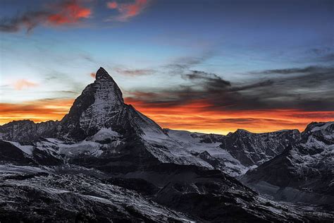 HD wallpaper: Matterhorn, nature, sunset, Switzerland, mountains, sky ...