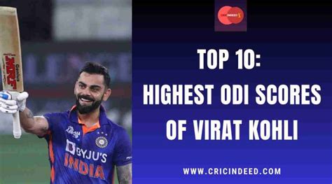 Virat Kohli's 10 Best Scores in his ODI Career - CricIndeed